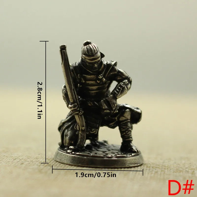 Pure Copper Samurai Musketeer Figure | Japanese Shogunate Model Collectible Metal Figure Babs D