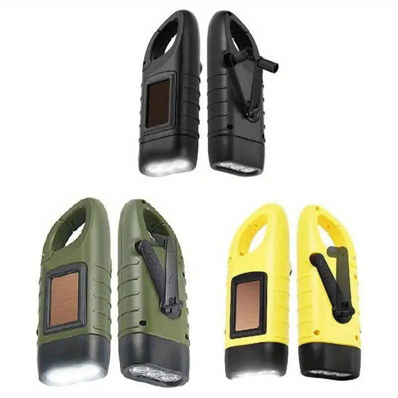 Solar Hand Crank LED Flashlight – Portable Camping Torch Solar Hand Crank Flashlight Babs