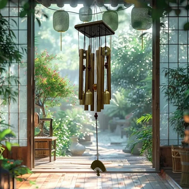 Antique Bronze Large Multi-Tube Wind Chime – Garden & Patio Outdoor Wind Chime Babs