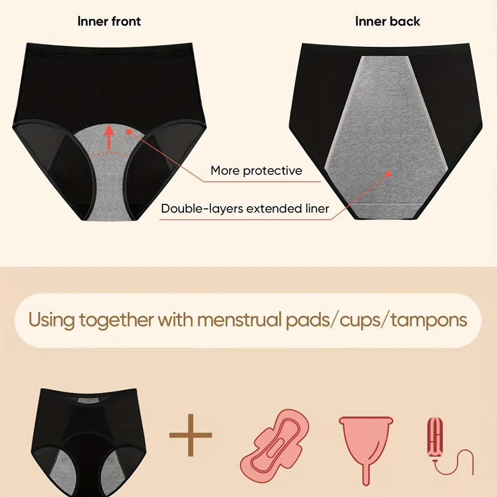 Women's Period Leakproof Briefs – Mid-Rise, Plus Size M–8XL Leakproof Period Briefs Babs