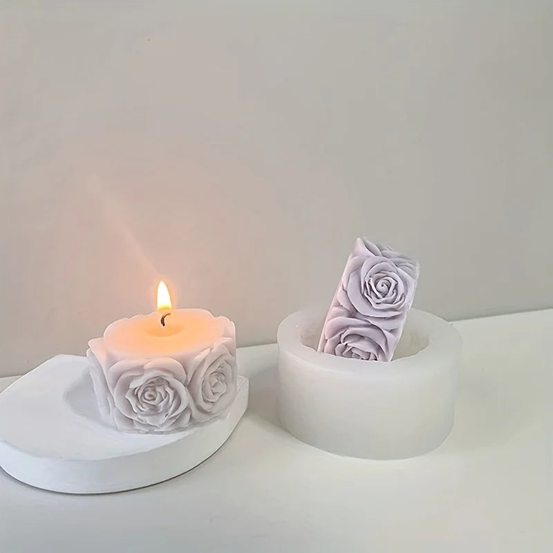 Silicone Rose Candle Mold – DIY Flower Cylindrical Candle Making Candle Making Mold Babs