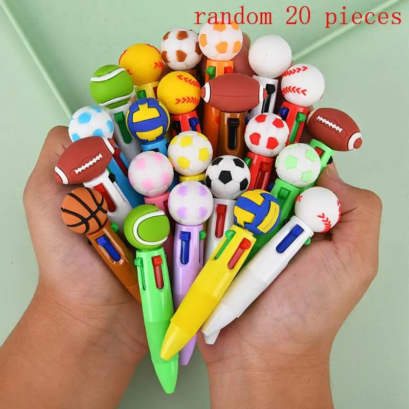 Sports Four-Color Pens Party Favors – Football & Basketball 10/20Pcs Novelty Party Pens Babs A2 20 pieces