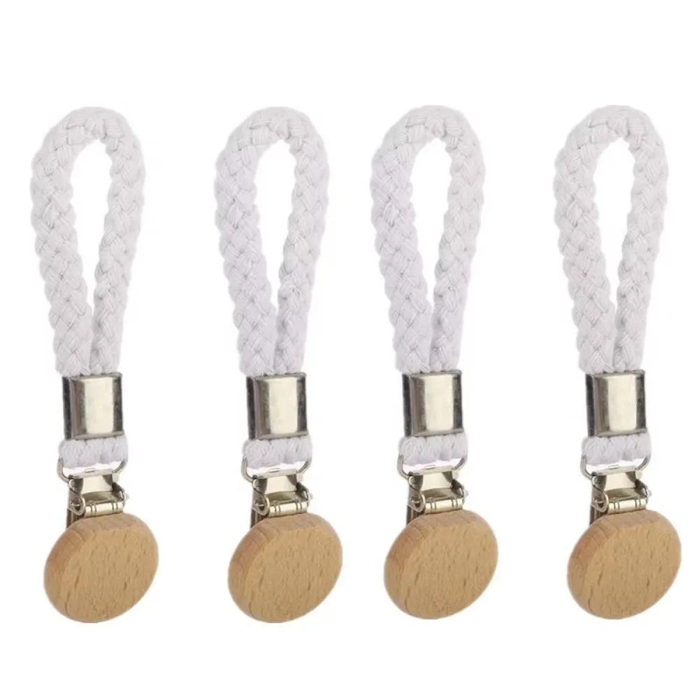 4-Pack Braided Cotton Towel Hanging Clips – Woven Rope Clamps Towel Hanging Clips Babs White