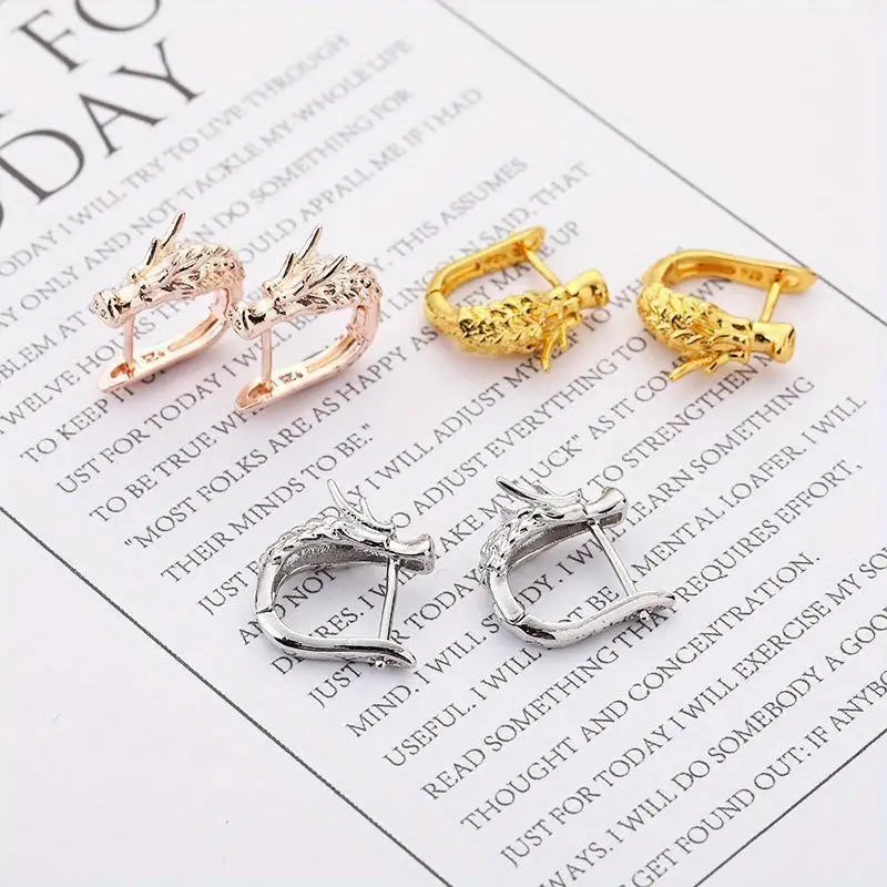 Dragon Head Hoop Earrings – 18K Gold Unisex Statement Hoops Hoop Earrings Babs