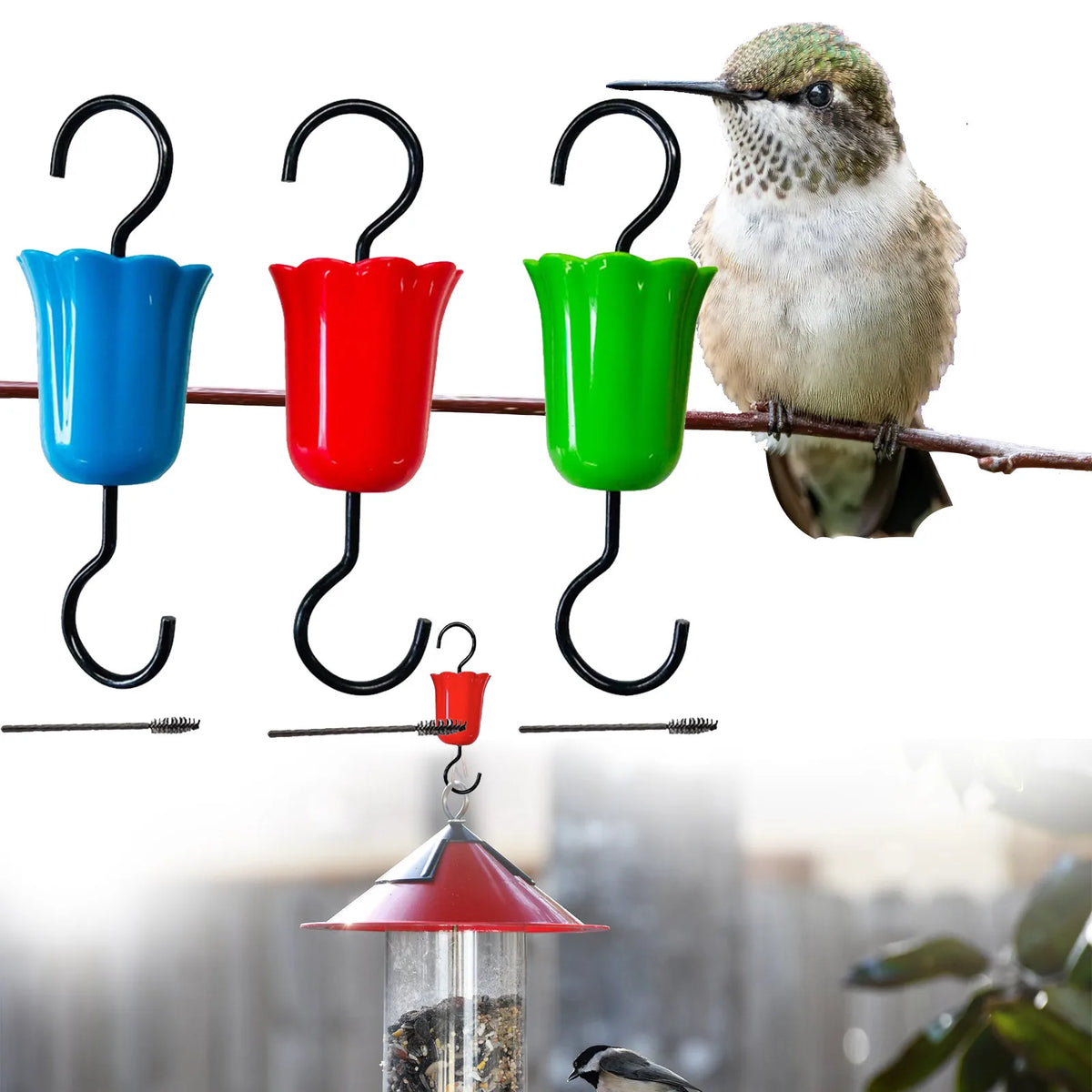 Hummingbird Feeder Ant Moat Guard Hook – Insect Barrier Feeder Ant Moat Babs