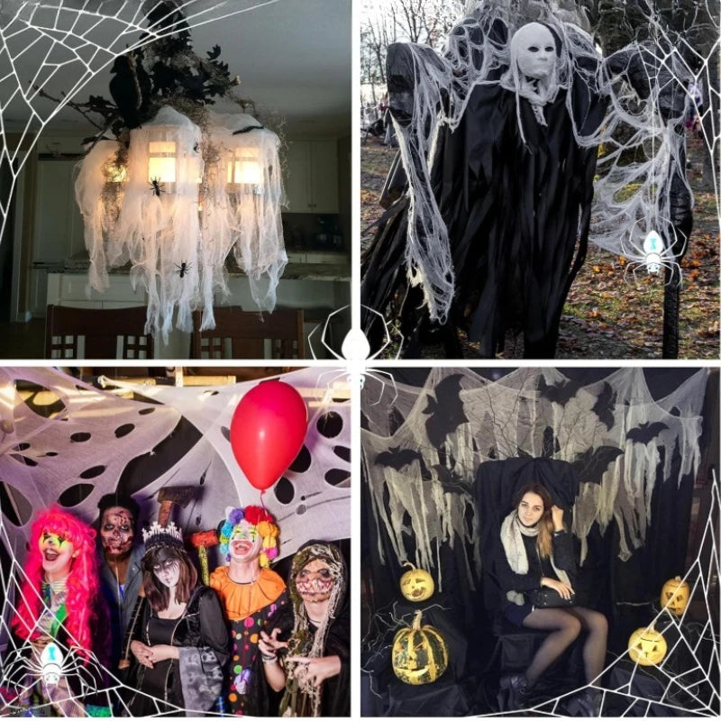 Halloween Stretchable Spider Web Cobweb Decoration Indoor Outdoor Halloween Cobweb Decoration Babs