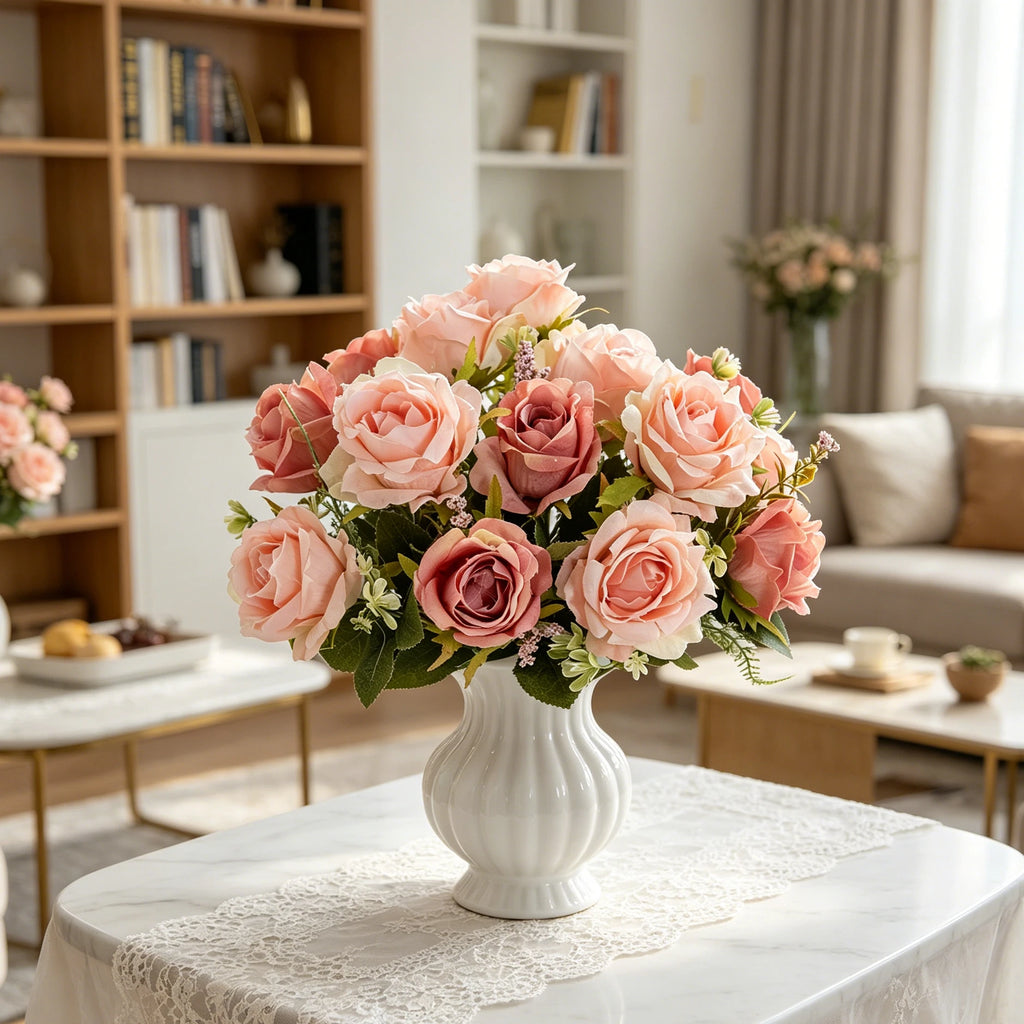Silk Rose Artificial Flower Bouquet for Wedding & Home Décor Artificial Flower Bouquet Babs
