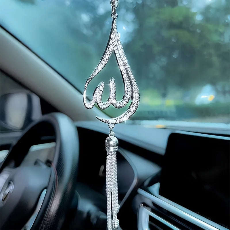 Droplet Rhinestone Car Rearview Mirror Ornament – Handmade Car Interior Ornament Babs
