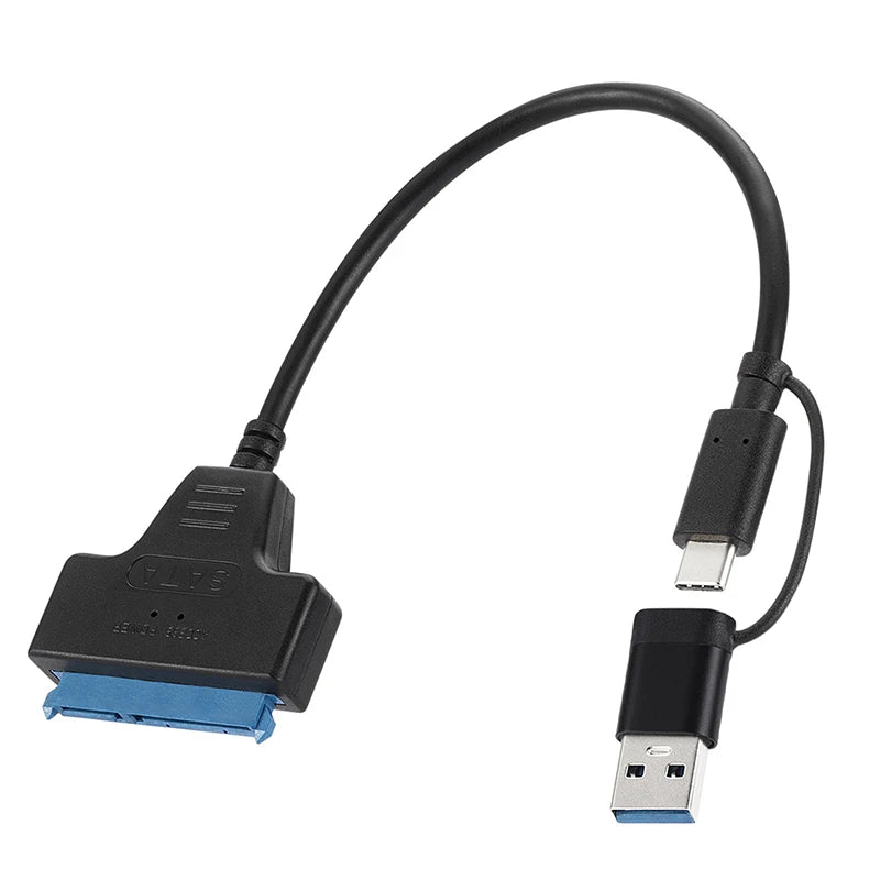 SATA to USB 3.0 & Type-C Adapter Cable for 2.5" HDD SSD SATA USB Adapter Cable Babs 18CM black