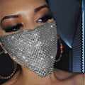 Women's Sparkling Rhinestone Metal Mask – Bling Nightclub Mask Fashion Costume Mask Babs silver