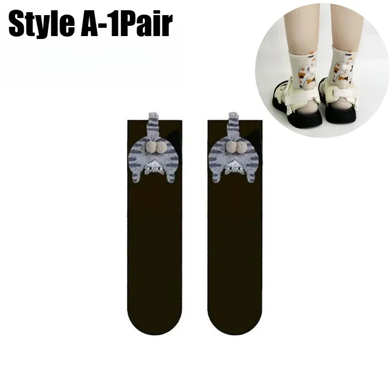 3D Dog Novelty Socks – Cute Animal Socks for Pet Lovers Novelty Animal Socks Babs Cat A-1Pair One Size