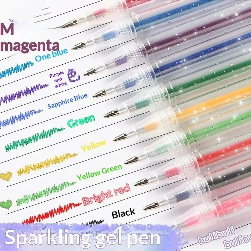 Glitter Gel Pen Set 8/12/18 Colors – 1.2mm Shimmer Art Pens Glitter Gel Pen Set Babs