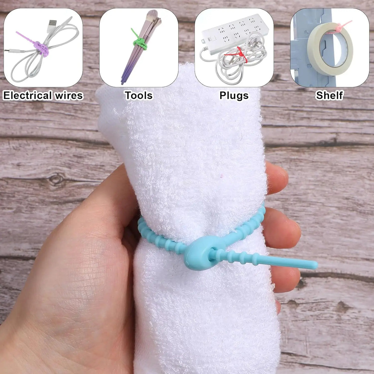 Silicone Cable Cord Organizer Ties | Twistable Wire Management Cable Cord Organizer Babs