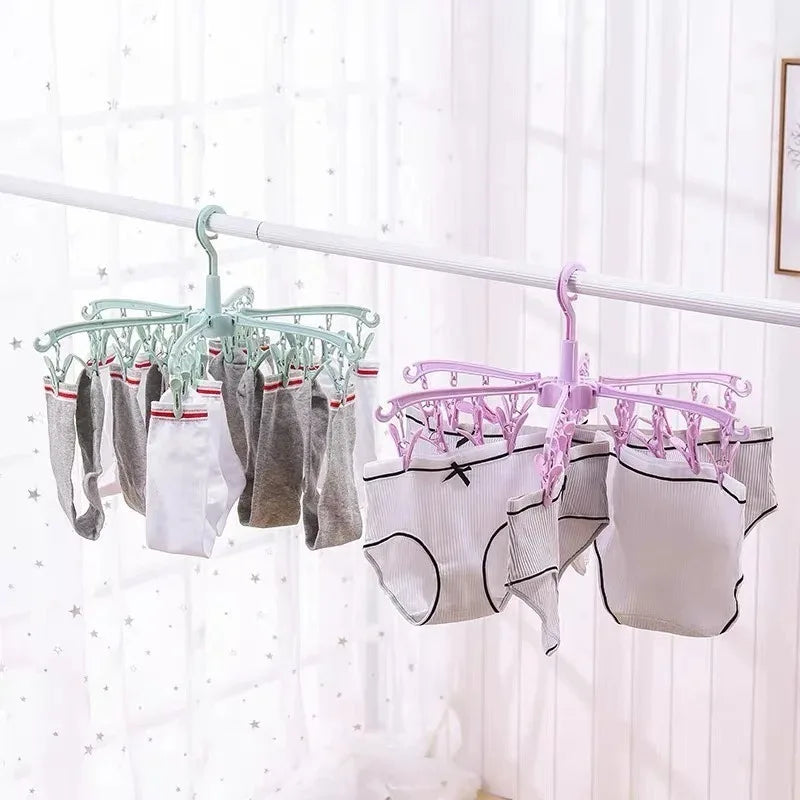 24-Clip Folding Clothes Drying Rack – Windproof Laundry Hanger Clothes Drying Rack Babs