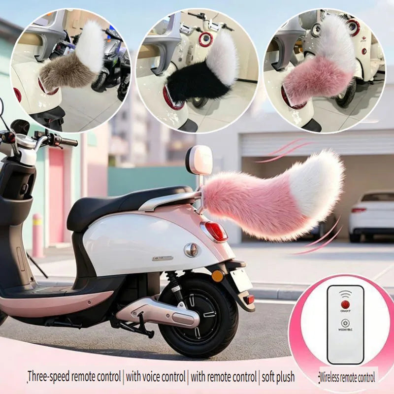 Electric Wagging Fox Tail Car Decor – Sound & Remote Control Car Tail Decoration Babs