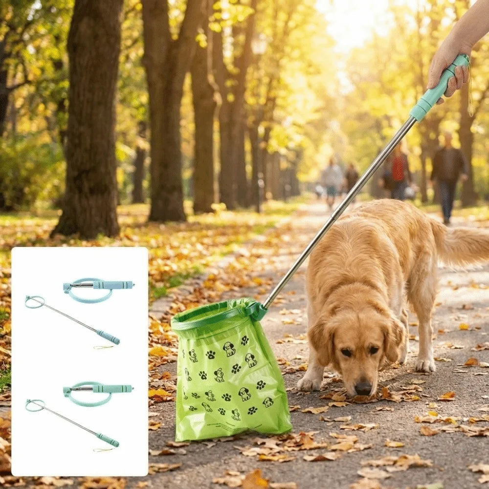 Retractable Dog Poop Scooper – Foldable Long Handle Pet Cleaner Dog Poop Scooper Babs