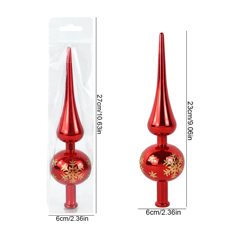 23cm Christmas Tree Topper – Red, Gold & Silver Star Ornament Christmas Tree Topper Babs