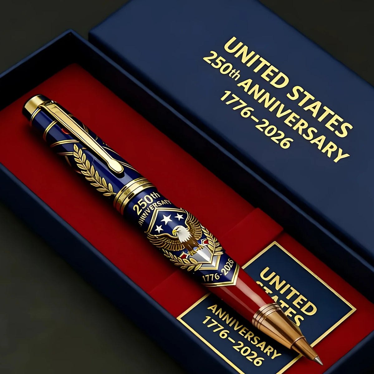USA 250th Anniversary Eagle Metal Ballpoint Pen 1776–2026 Collectible Ballpoint Pen Babs WHITE
