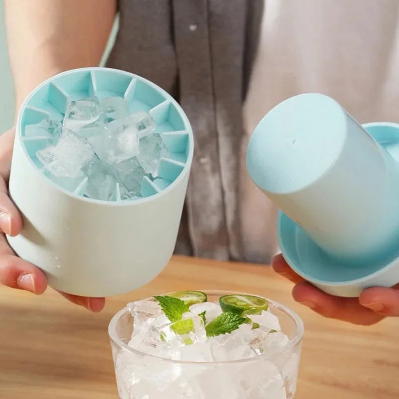 Large Round Silicone Ice Cube Mold & Ice Bucket – DIY Maker Silicone Ice Cube Mold Babs