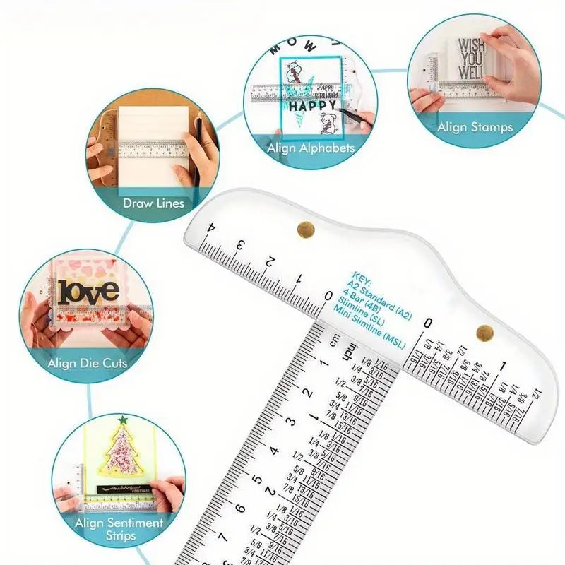 Plastic T-Square Ruler – Clear Scale, Portable & Precise Drafting T-Ruler Babs