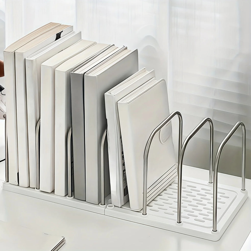 Foldable Desk Bookshelf – Stainless Steel & PP Anti-Slip Rack Desk Book Rack Babs
