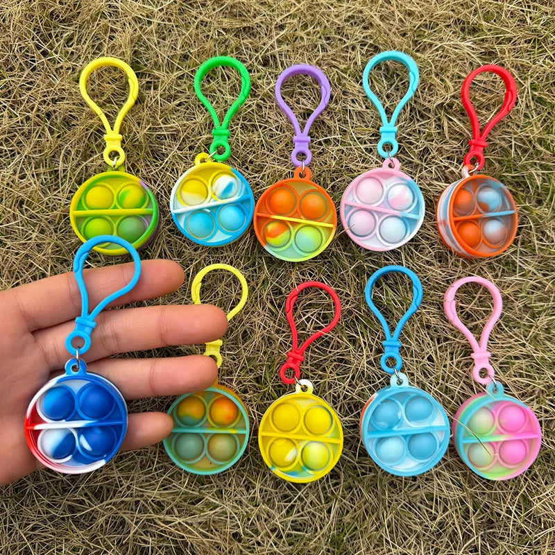 Mini Pop Keychain Fidget Toys 10/20Pcs – Kids Party Favors Fidget Toy Keychain Babs