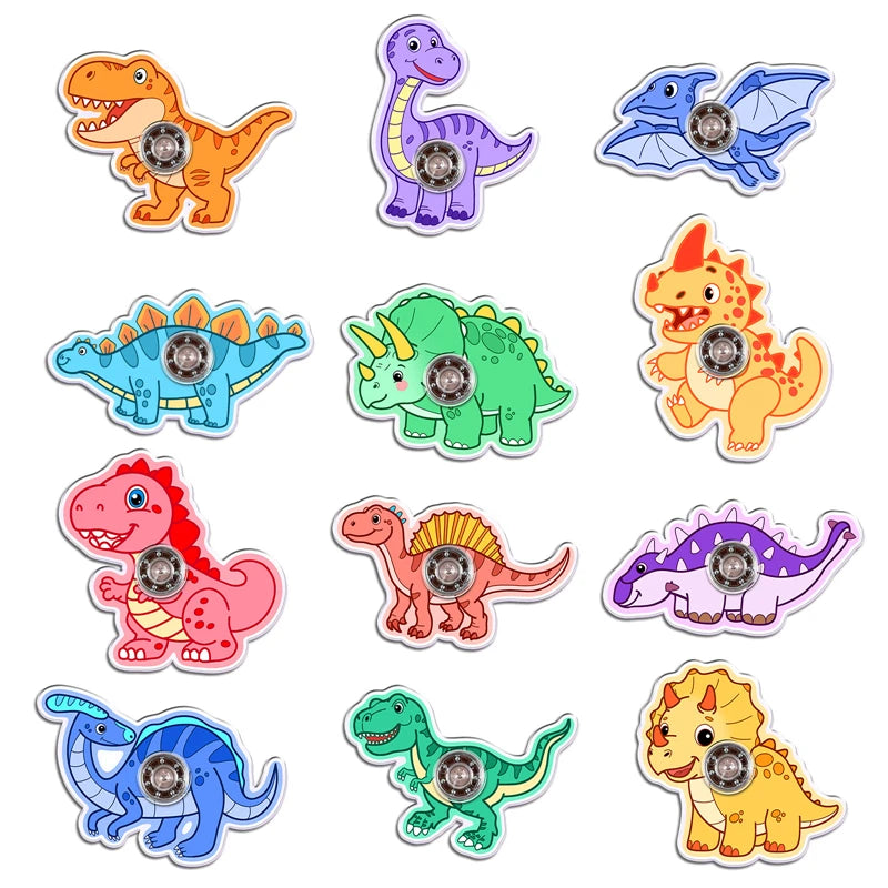 12-Pack Dinosaur Finger Spinners – Kids Party Favors & Gifts Fidget Spinner Toys Babs