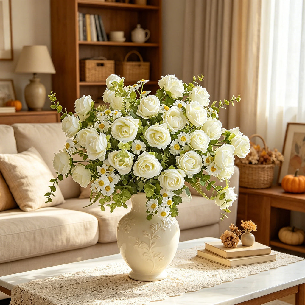 Artificial Silk Rose Flowers – Wedding & Home Décor Bouquet Artificial Silk Flowers Babs