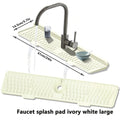 Silicone Faucet Mat Kitchen Sink Splash Guard – Extra Long Kitchen Sink Mat Babs White 1Pc