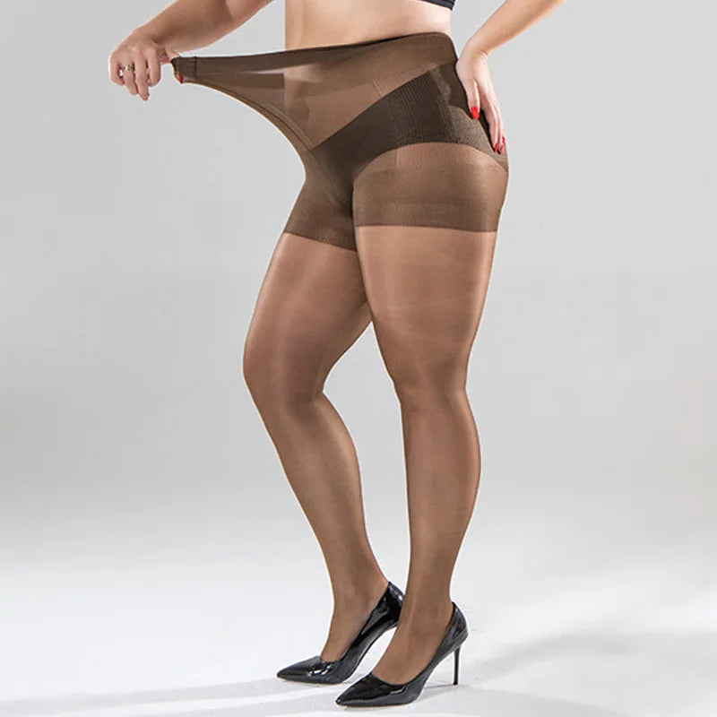 40D Plus Size Sheer Pantyhose – Anti-Run Reinforced Toe Tights Sheer Pantyhose Tights Babs One Size Coffee
