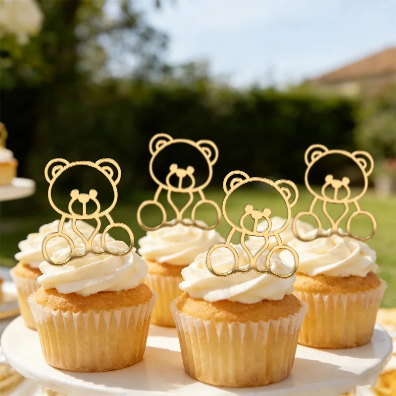 Bear Acrylic Cake Toppers – Baby Shower & Birthday Party Decor Cake Toppers Babs
