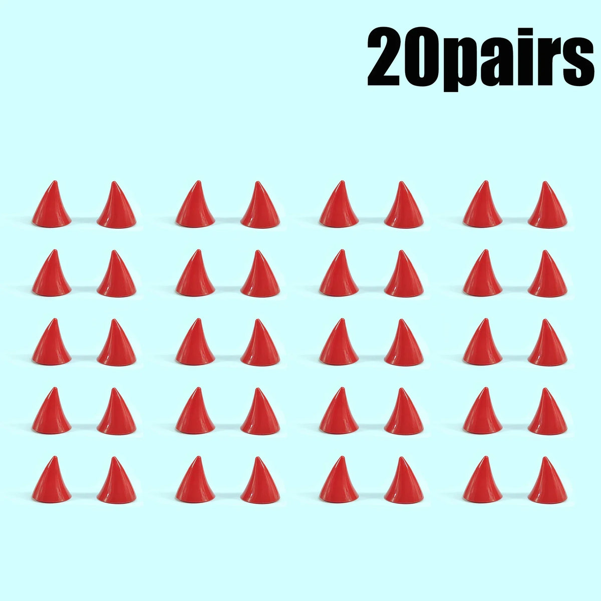 Devil Horn Helmet Decoration Suction Cup – Unisex 1-20 Pairs Helmet Decoration Babs Red-20pairs