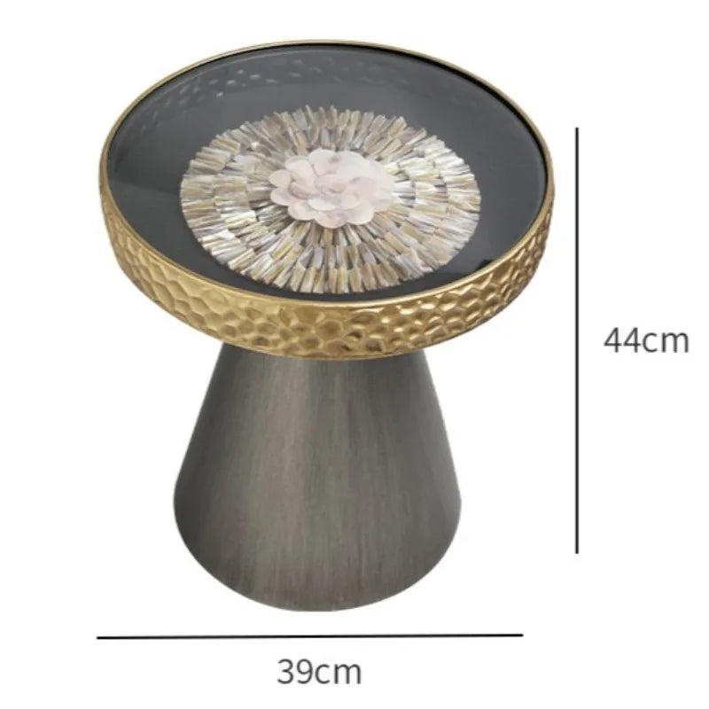 Round Retro Shell Side Table – Modern Luxury Coffee Table Side Coffee Table Babs Peony
