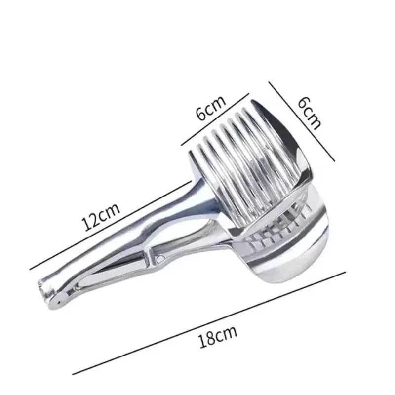 Handheld Fruit & Vegetable Slicer – Lemon Tomato Onion Cutter Fruit Vegetable Slicer Babs