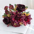 Silk Artificial Dahlia Rose Daisy Bouquet – Wedding & Home Decor Artificial Silk Flowers Babs 4 1pc