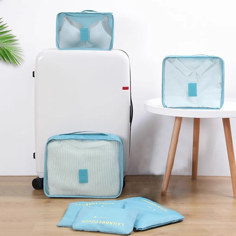 6-Piece Travel Storage Bags – Waterproof Luggage Organizers Travel Storage Bags Babs