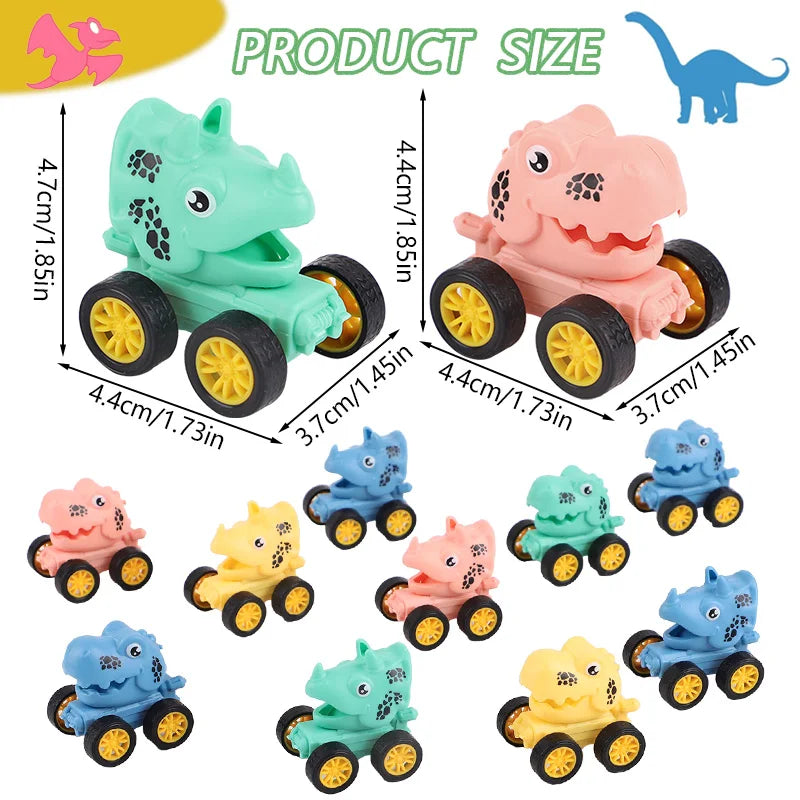 12pcs Dinosaur Pull-Back Car Toys – Kids Party Favors & Gifts Pull-Back Toy Cars Babs