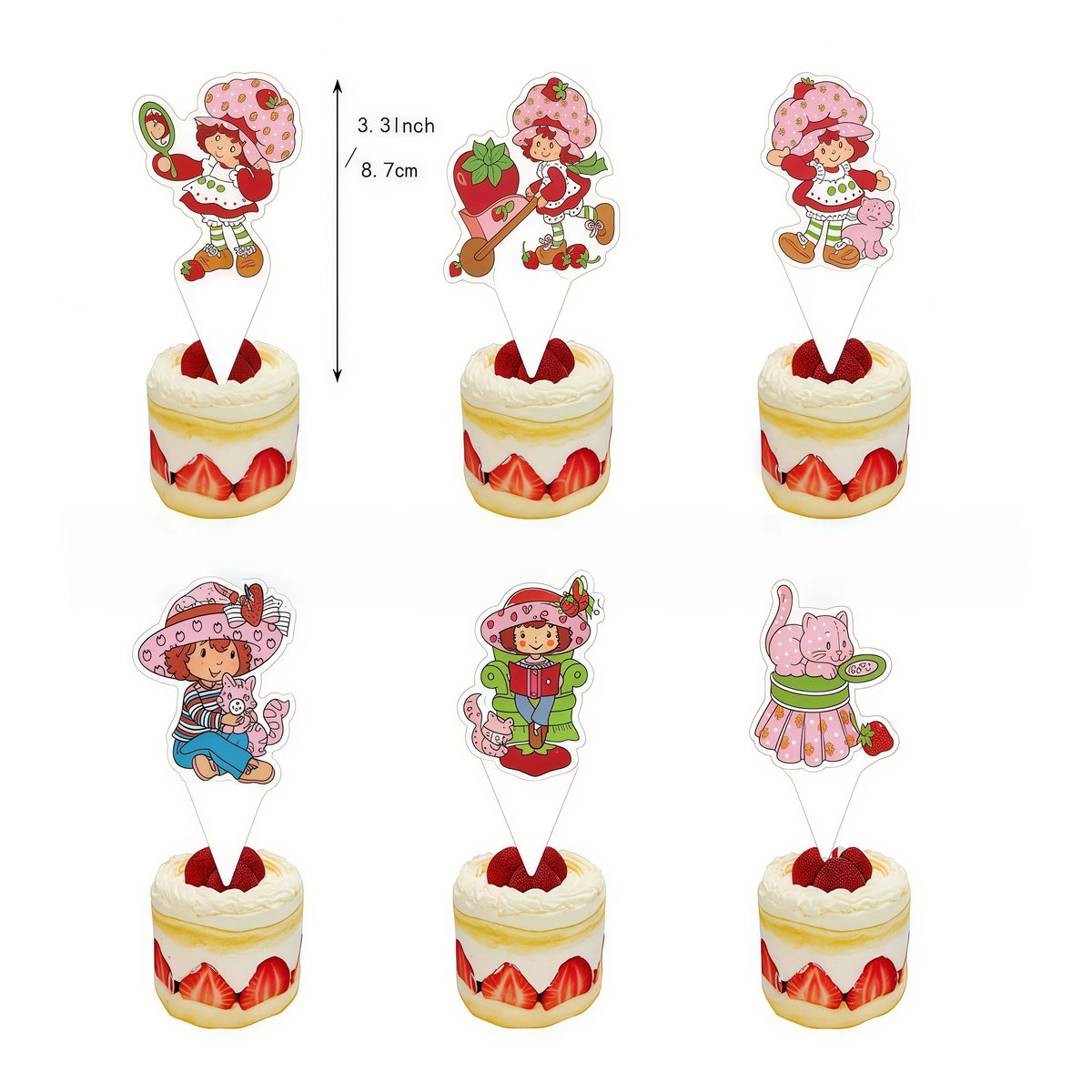 Strawberry Shortcake Birthday Party Decoration Kit – Banner & Balloons Party Decoration Kit Babs 12pcs cupcake topper