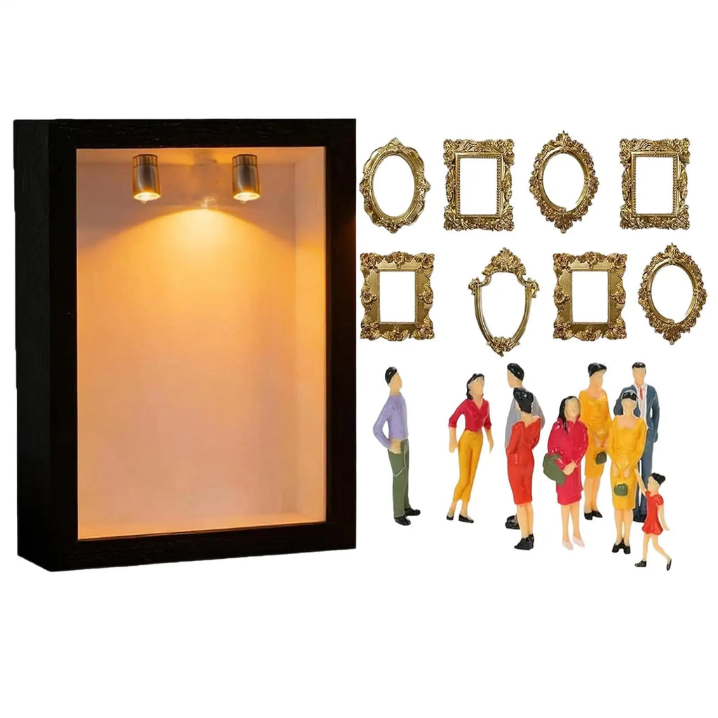 Wooden Mini Museum Display Shelf – DIY Illuminated Shadow Box Shadow Box Shelf Babs