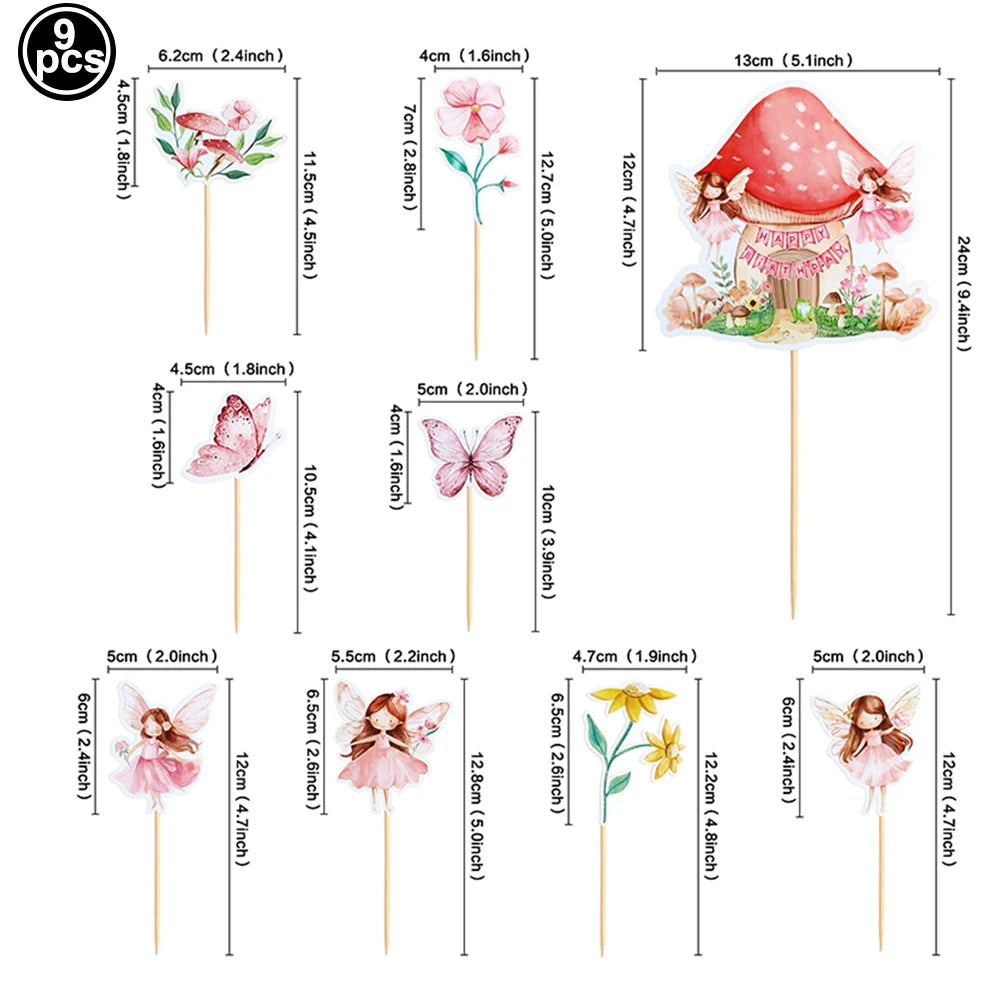 Fairy Party Supplies – Enchanted Garden Disposable Tableware Disposable Party Tableware Babs cake topper 1