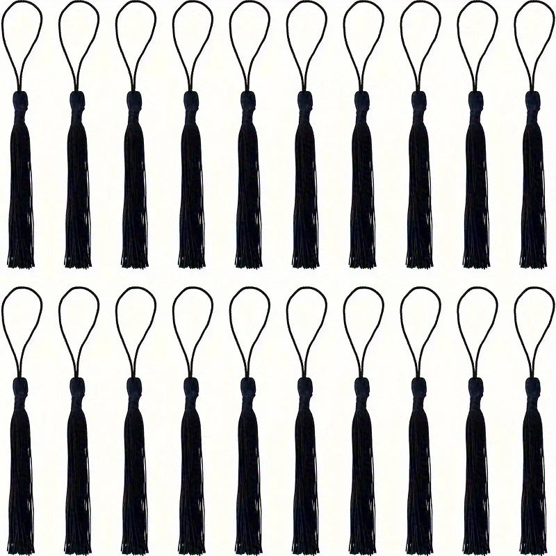 Mini Silky Handmade Tassels with Loop – Crafts & Jewelry Craft Tassels Babs Black