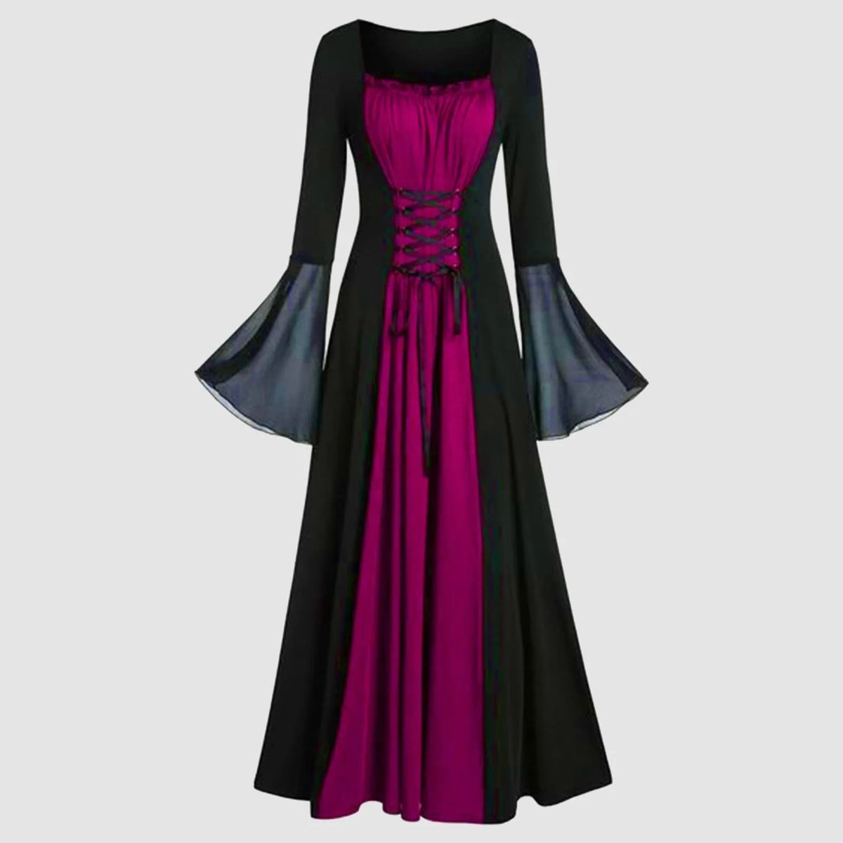 Plus Size Gothic Hooded Maxi Dress | Medieval Victorian Gown Gothic Costume Dress Babs Hot Pink XL