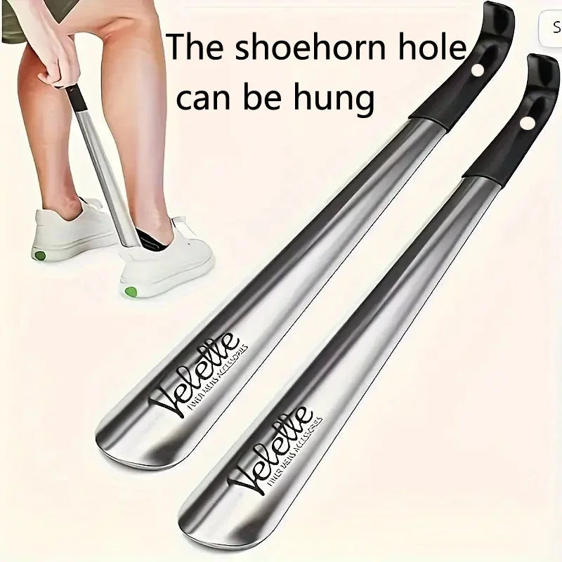 Extra Long 42cm Stainless Steel Shoe Horn – Non-Slip Grip Long Shoe Horn Babs