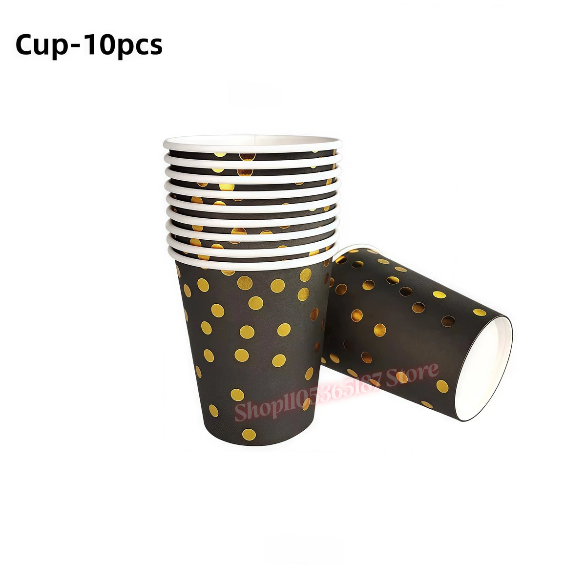 Rose Gold Dark Blue Party Tableware – Cups, Plates & Napkins Set