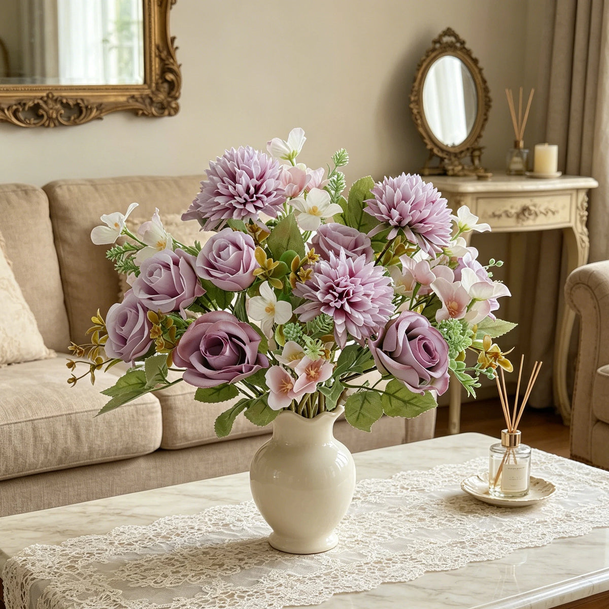Artificial Silk Rose Bouquet – Wedding & Home Décor Gift Artificial Flower Bouquet Babs