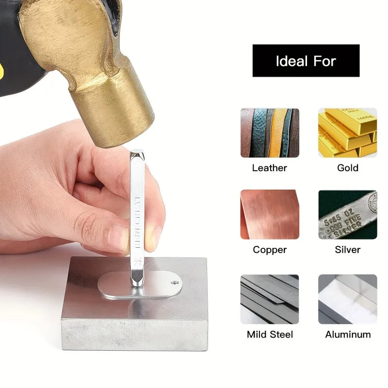 12-Piece Metal Stamping Tool Set 6mm – Jewelry Leather Wood Craft Metal Stamping Set Babs