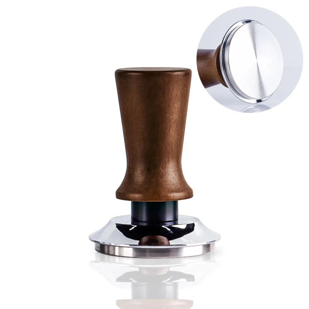 51/53/58MM Coffee Tamper – Wood Handle & Spring Leveler Coffee Tamper Babs 51mm-Flat bottom