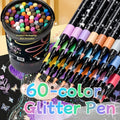 Glitter Markers Set 12–60 Colors – Acrylic Glitter Pens for Art Glitter Marker Set Babs 60 colors