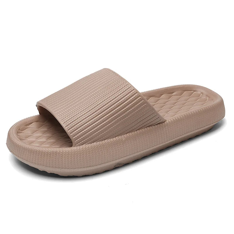 Women's EVA Cloud Slide Slippers – 4CM Thick Non-Slip Sole Indoor Slide Slippers Babs Khaki 44-45
