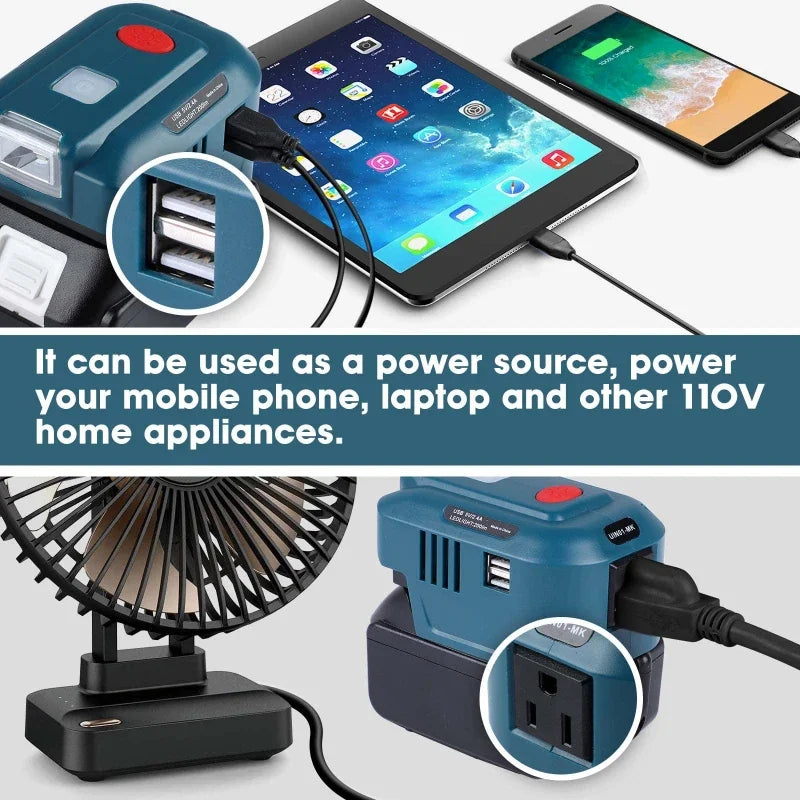 150W Power Inverter for Makita 18V Battery | USB & LED Light Portable Power Inverter Babs